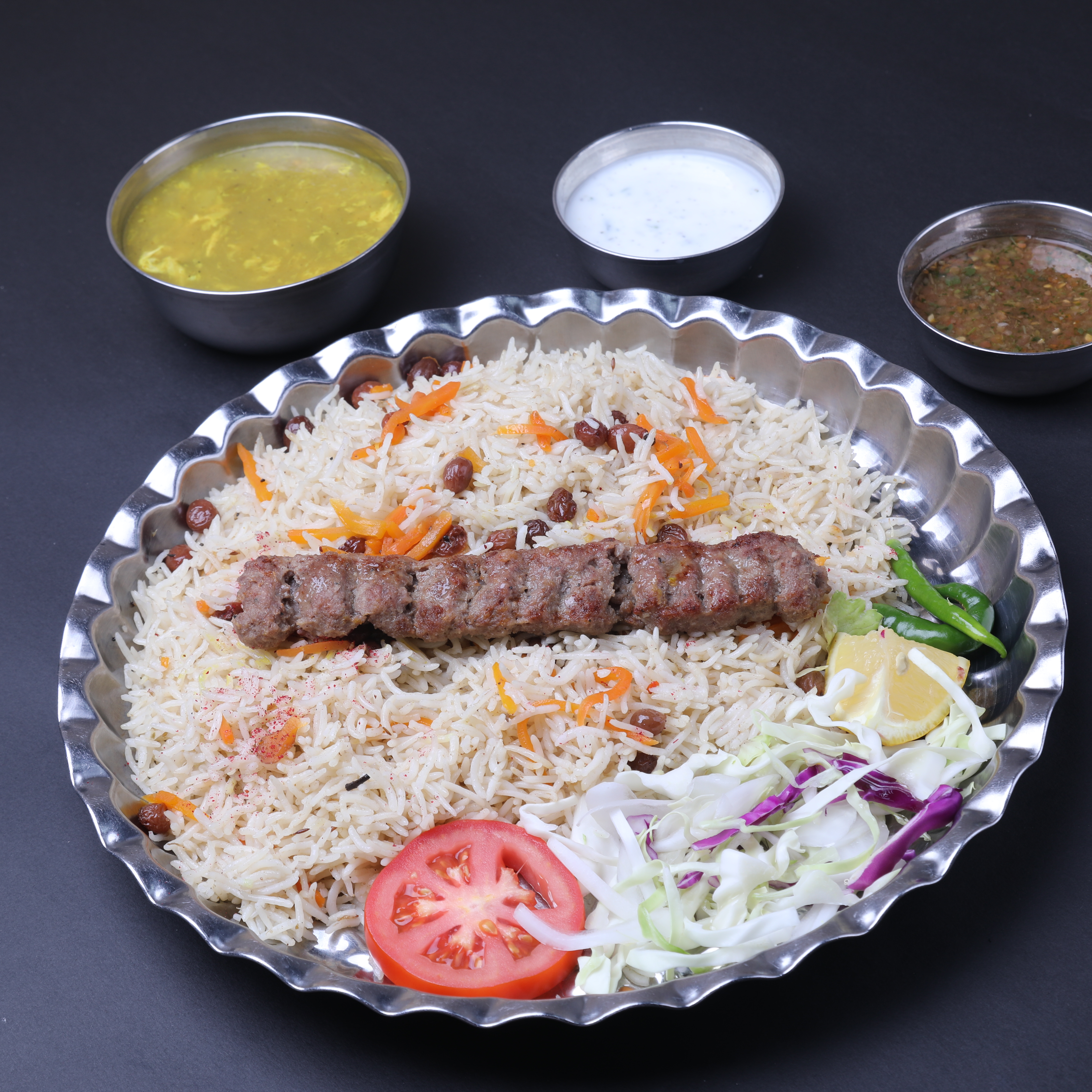 Shami Kabab Meat + Rice (1x Skewer)